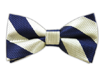 White/navy Stripes Bowtie; B417.png - Striped Bow Tie, Transparent background PNG HD thumbnail