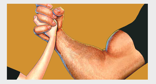 A Weak Arm, Arm Wrestling A Stronger Arm - Strong And Weak, Transparent background PNG HD thumbnail