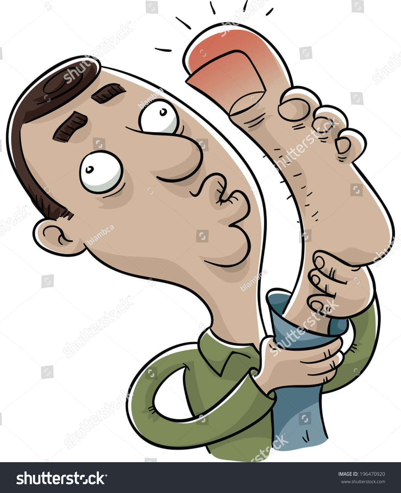 A Cartoon Man Reacts To A Huge,swollen Stubbed Toe. - Stub Toe, Transparent background PNG HD thumbnail
