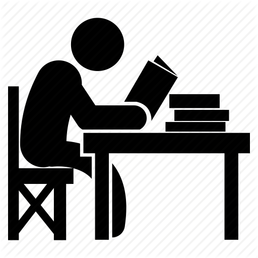 Desk, Student, Study, Studying Icon - Student At Desk, Transparent background PNG HD thumbnail