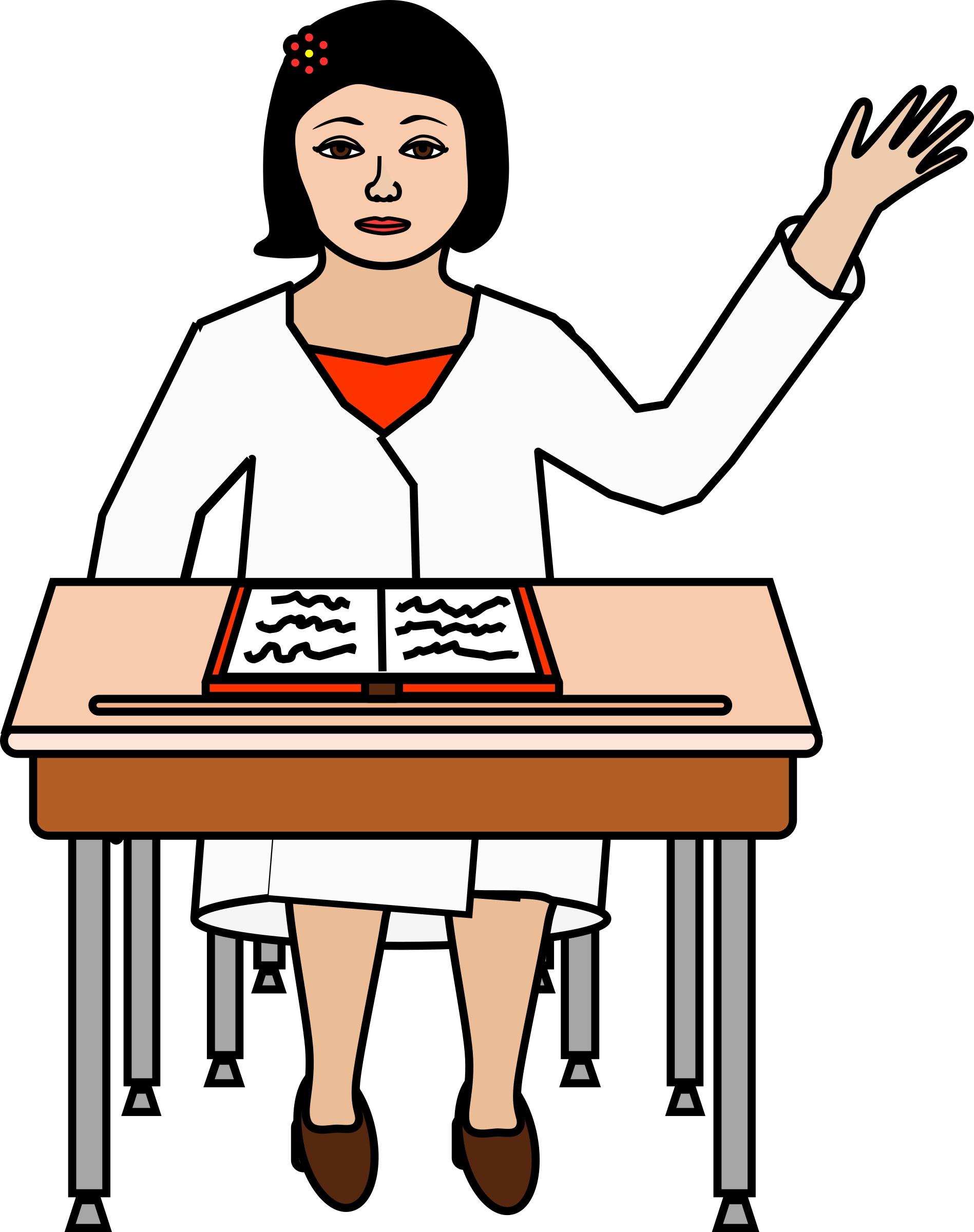 Student Sitting At Desk PNG-P