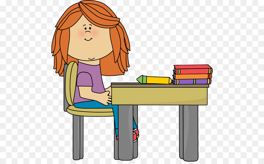 Student Table Organization Clip Art   Classroom Desk Cliparts - Student Sitting At Desk, Transparent background PNG HD thumbnail