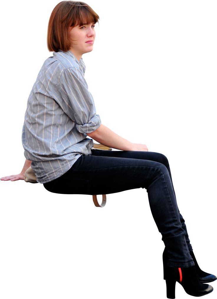 Girl Sitting Down, Viewed From Side On - Student Sitting, Transparent background PNG HD thumbnail