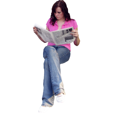 Student Sitting Png - Student Reading Newspaper2.png, Transparent background PNG HD thumbnail