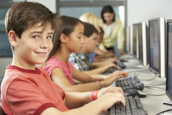 Children Learning To Type With Qwertynomics And Touch Typing 4 Life - Student Typing, Transparent background PNG HD thumbnail