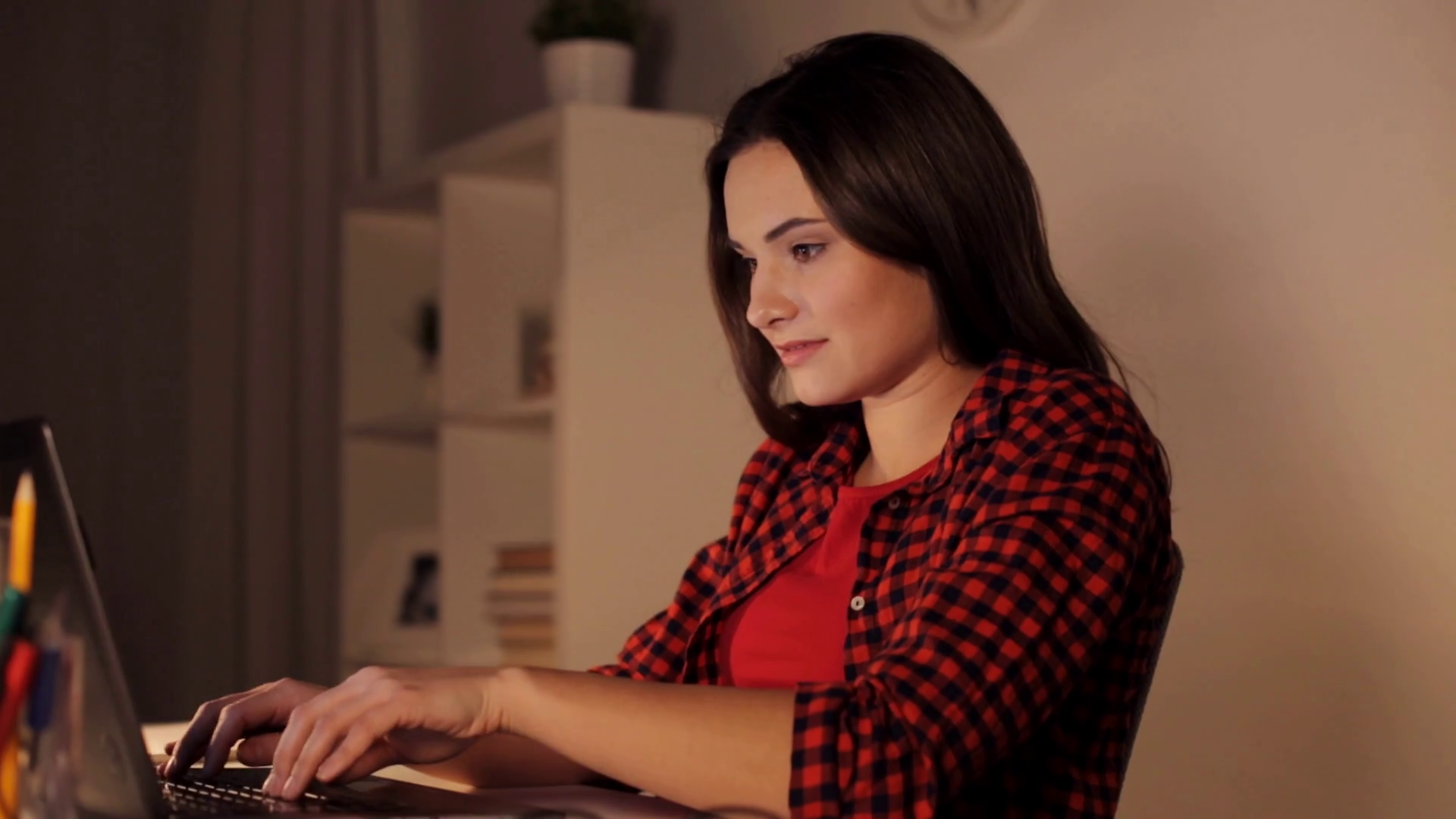 Education, Business, Overwork And People Concept   Tired Woman Or Student Girl Typing On Laptop Computer At Night Home Stock Video Footage   Videoblocks - Student Typing, Transparent background PNG HD thumbnail