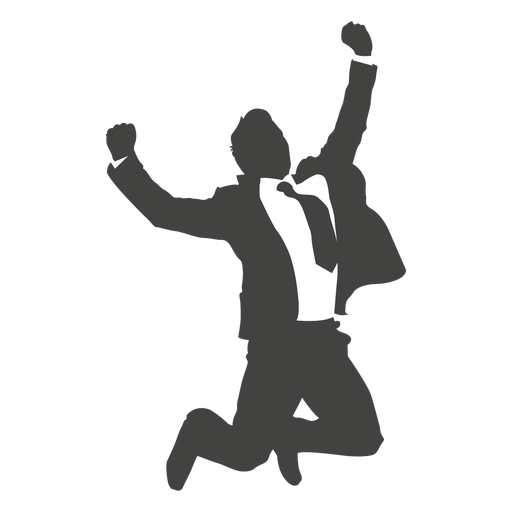 Businessman Celebrating Success Silhouette - Success, Transparent background PNG HD thumbnail