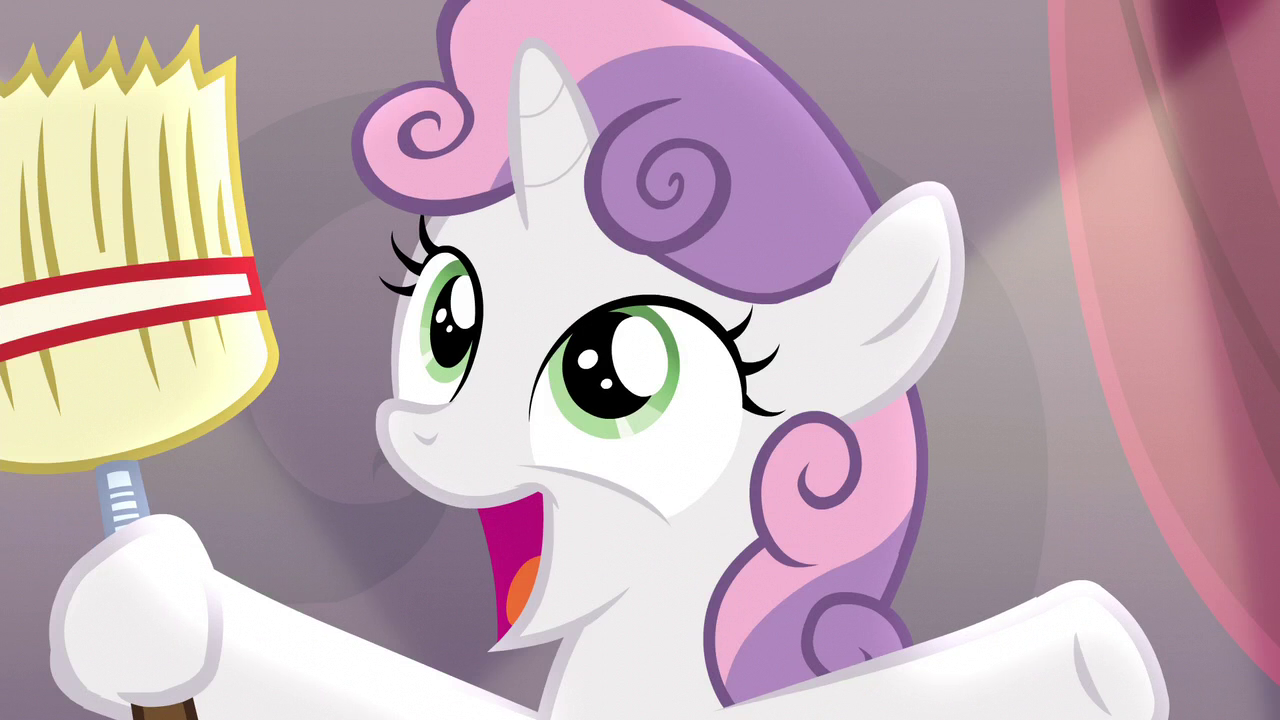 Sweetie Belle Suddenly Holding A Broom S5E4.png - Suddenly, Transparent background PNG HD thumbnail