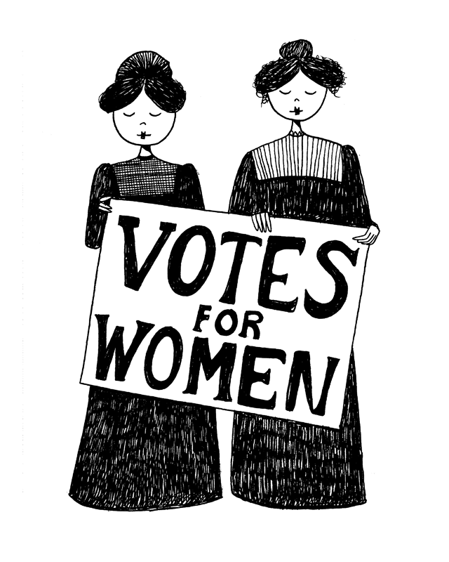 Votes For Women // Suffragette Feminist Art Print By Flapperdoodle - Suffragettes, Transparent background PNG HD thumbnail