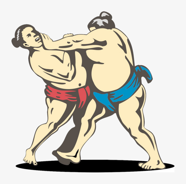 Hand-painted cartoon sumo, Su
