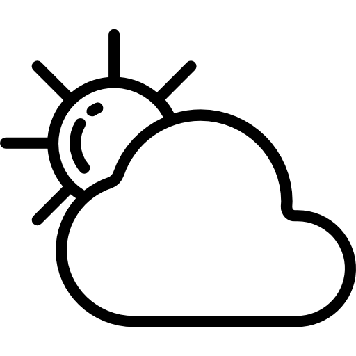 Sun And Clouds PNG Black And White -  SVG Plus