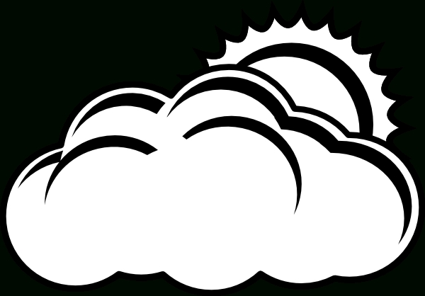 Sun Black And White Sun And Clouds Clipart Black White U2013 Gclipart In Sun And Clouds - Sun And Clouds Black And White, Transparent background PNG HD thumbnail