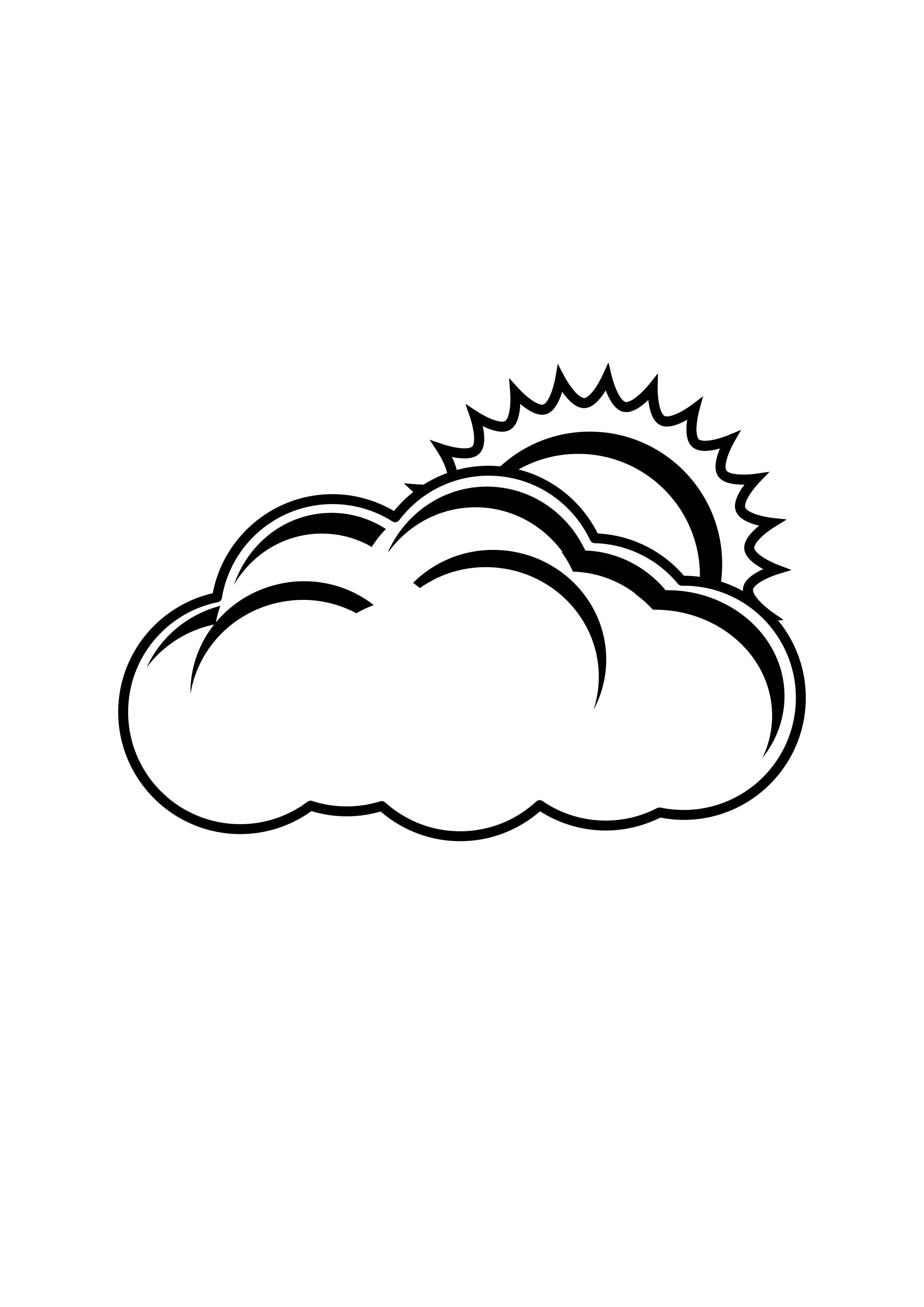 Sun And Clouds PNG Black And White - This  Icons De