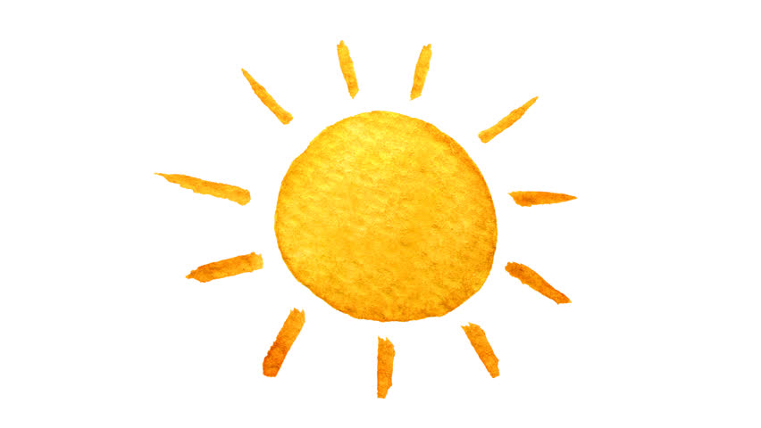 Cute Cartoon Sun Painted In Watercolor. Seamless Loop Animation. Hand Drawn Illustration On Transparent - Sun Clear Background, Transparent background PNG HD thumbnail