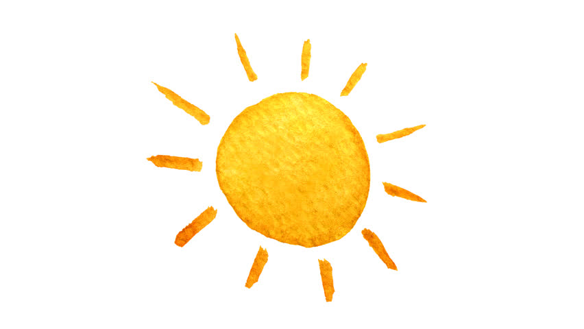 Cute Cartoon Sun Painted In Watercolor. Seamless Loop Animation. Hand Drawn Illustration On Transparent Background. Png  Alpha Channel. - Sun No Background, Transparent background PNG HD thumbnail