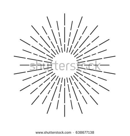 Sun Rays Hand Drawn Linear Drawing Stock Vector (2018) 638677138   Shutterstock - Sun Ray Black And White, Transparent background PNG HD thumbnail