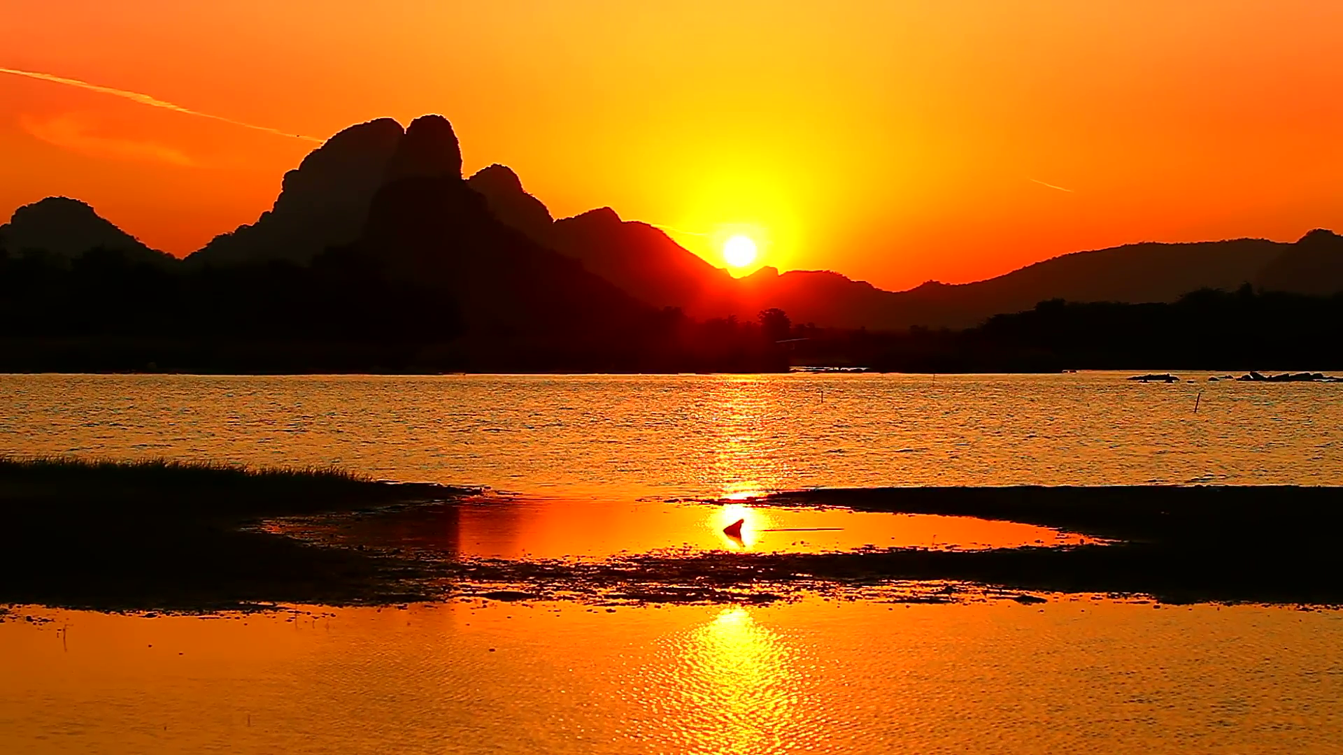 Hd: Nice Sunset Scene On Lake, 1920X1080 Stock Video Footage   Videoblocks - Sunset, Transparent background PNG HD thumbnail