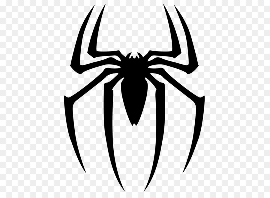 Spider Man Superhero Clip Art   Black Spider Siluet Logo Png Image - Superhero Black And White, Transparent background PNG HD thumbnail