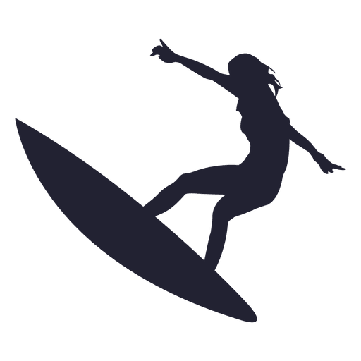 Girl Surfing Jump Silhouette Png - Surfing, Transparent background PNG HD thumbnail