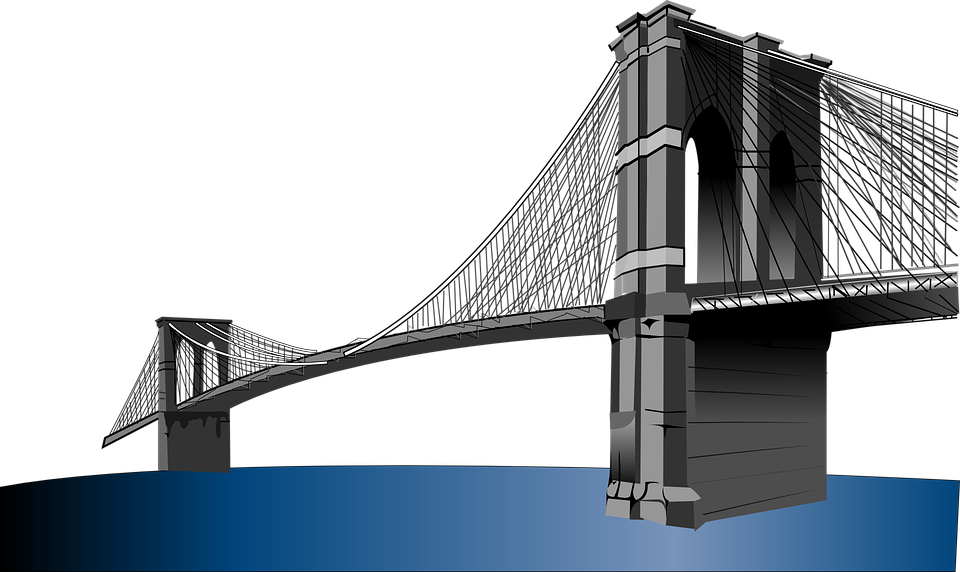 Brooklyn Bridge Suspension Bridge New York City - Suspension Bridge, Transparent background PNG HD thumbnail