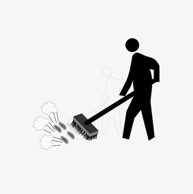 The Cleaning Man Is Sweeping The Dust, Sweep The Dust, Dust, Labour Png - Sweeping Black And White, Transparent background PNG HD thumbnail