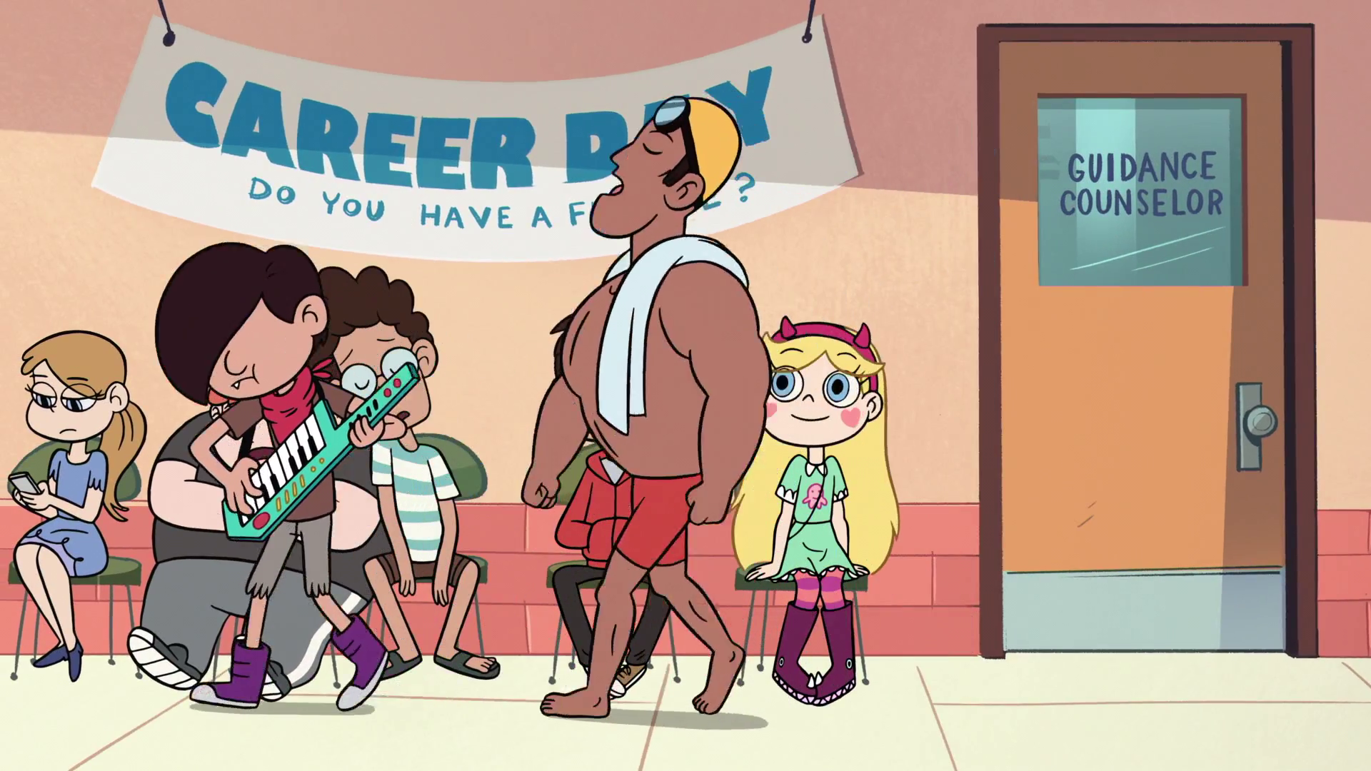 S2E3 Oskar And Swim Team Member Walk Past Star And Marco.png - Swim Team, Transparent background PNG HD thumbnail