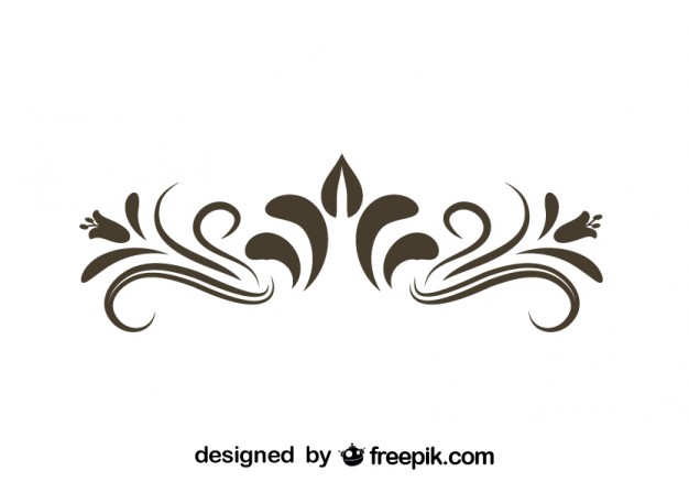 Retro Floral Decorative Graphic Element - Swirls, Transparent background PNG HD thumbnail