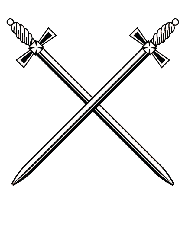 Cross Sword - Sword Black And White, Transparent background PNG HD thumbnail