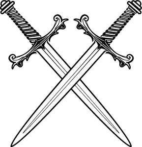 Crossed Swords.png - Sword Black And White, Transparent background PNG HD thumbnail