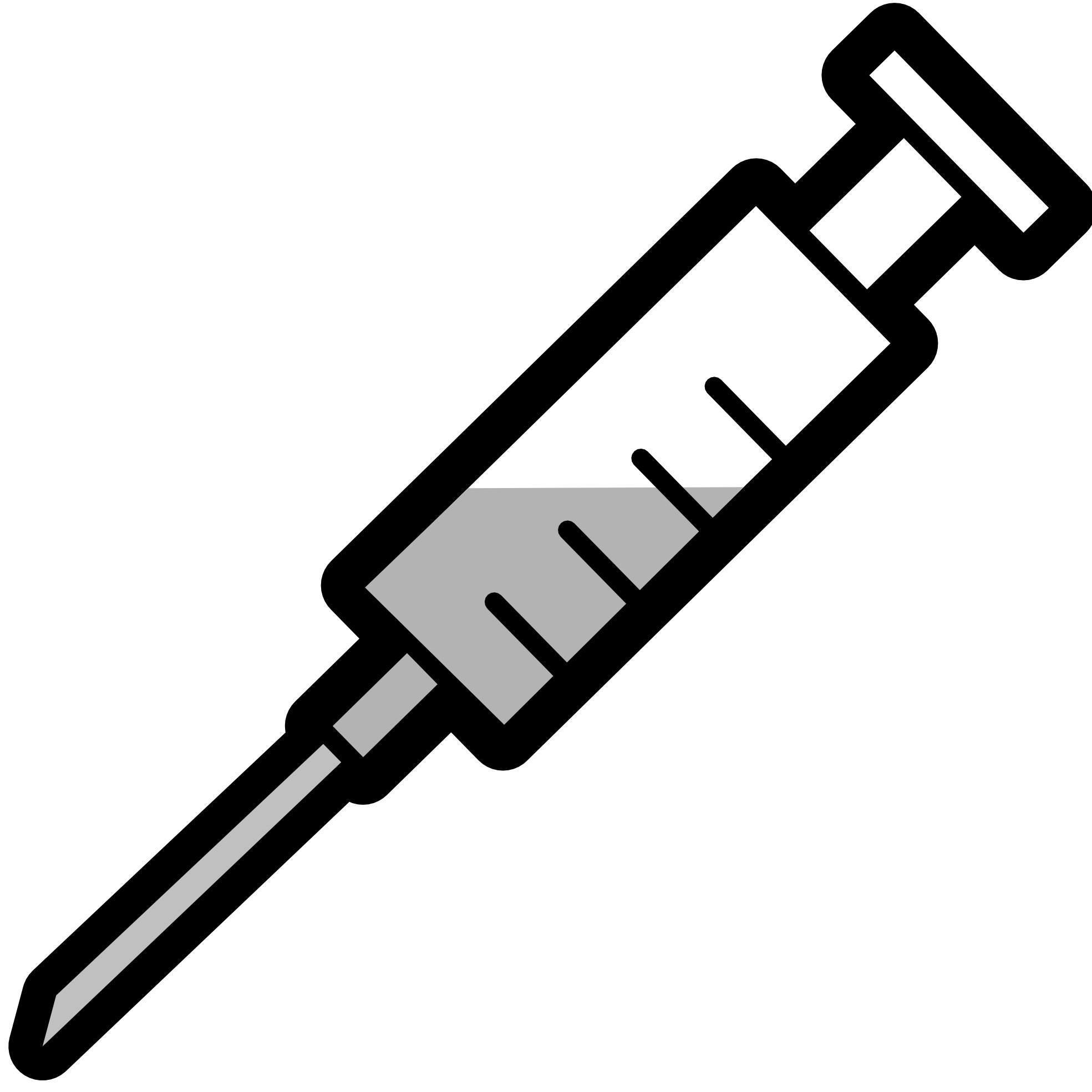 Syringe Clipart - Syringe Black And White, Transparent background PNG HD thumbnail