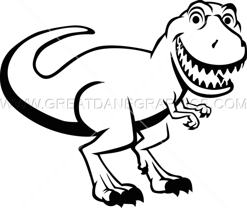 Smiling T Rex - T Rex Black And White, Transparent background PNG HD thumbnail