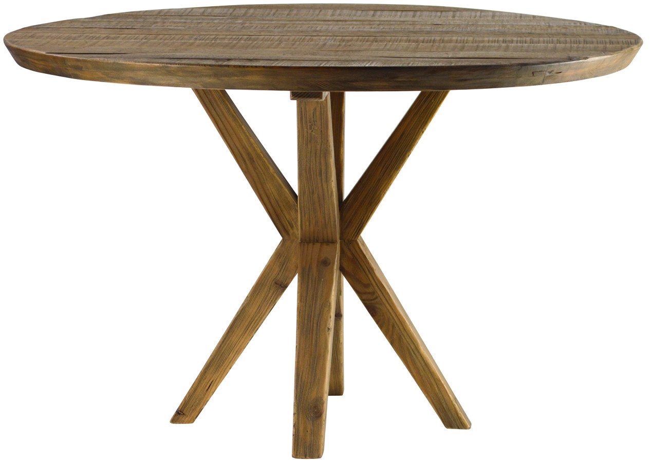 Reclaimed Elm Top Round Dining Table - Table, Transparent background PNG HD thumbnail