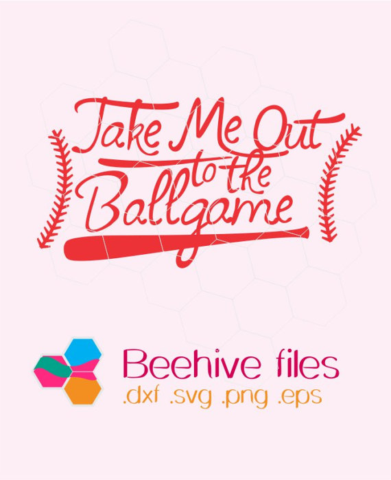 Take Me Out To The Ballgame In Svg, Dxf, Png, Eps Format. Instant Download For Cricut Design Space And Silhouette Studio From Beehivefiles On Etsy Studio - Take Me Out To The Ballgame, Transparent background PNG HD thumbnail