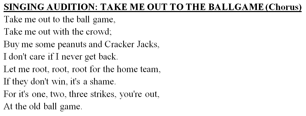 Take Me Out To The Ballgame Lyrics - Take Me Out To The Ballgame, Transparent background PNG HD thumbnail