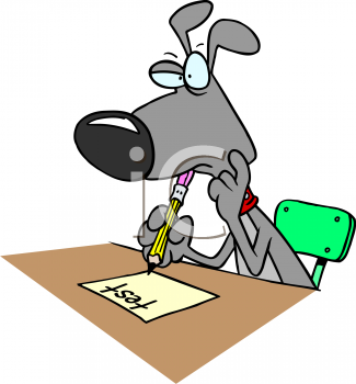 Taking A Test PNG - Cartoon Dog Taking A T