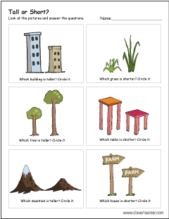 Free Short Vs Tall Worksheet For Kids Hdpng.com  - Tall And Short Objects, Transparent background PNG HD thumbnail