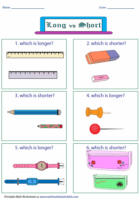 Long And Short Worksheets - Tall And Short Objects, Transparent background PNG HD thumbnail