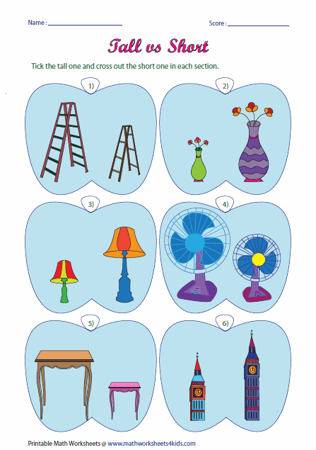 Tall And Short Worksheets - Tall And Short Objects, Transparent background PNG HD thumbnail