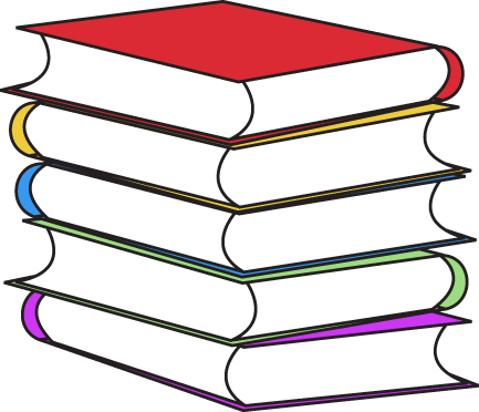 Book Clipart - Tall Stack Of Books Black And White, Transparent background PNG HD thumbnail