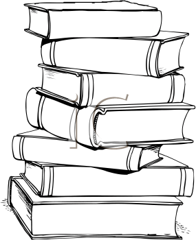 Cartoon Stack Of Books Free Image - Tall Stack Of Books Black And White, Transparent background PNG HD thumbnail