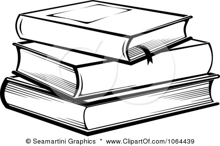 Tall Stack Of Books PNG Black And White - Stacked Books Clipart 