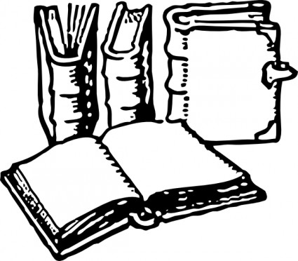 Tall Stack Of Books Clipart - Tall Stack Of Books Black And White, Transparent background PNG HD thumbnail