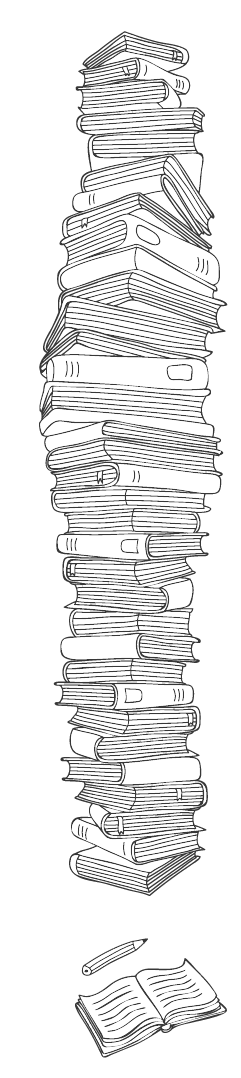 Tall Stack Of Books PNG Black And White - Tall Stack  Books Po
