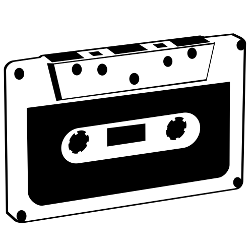 Vintage Black U0026 White Tape Cassette - Tape Black And White, Transparent background PNG HD thumbnail