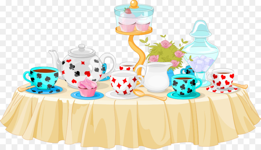 Tea Party Cupcake Clip Art   Vector Table Material - Tea Party Cartoon, Transparent background PNG HD thumbnail
