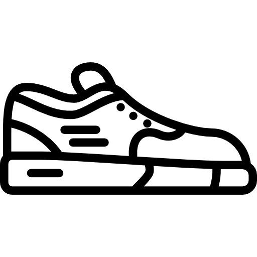 Tennis Shoe PNG Black And White -  SVG Plus