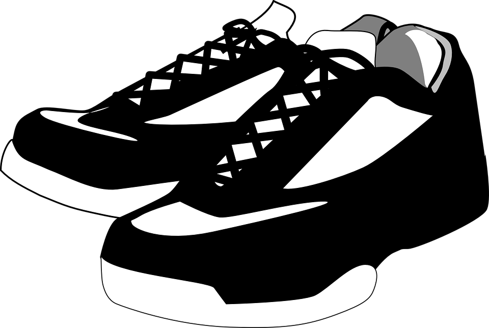 Tennis Shoes Shoes Black Sneakers Fashion Footwear - Tennis Shoe Black And White, Transparent background PNG HD thumbnail