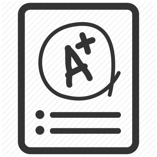 Education, Exam, Examination, Grade, Level, Result, Test Icon - Test Grade Black And White, Transparent background PNG HD thumbnail
