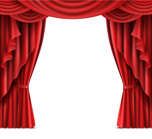 Theater Stage Red Curtains Realistic Vector - Theater Stage, Transparent background PNG HD thumbnail