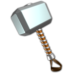 256X256 Pixels, Smooth Edges - Thor Hammer, Transparent background PNG HD thumbnail